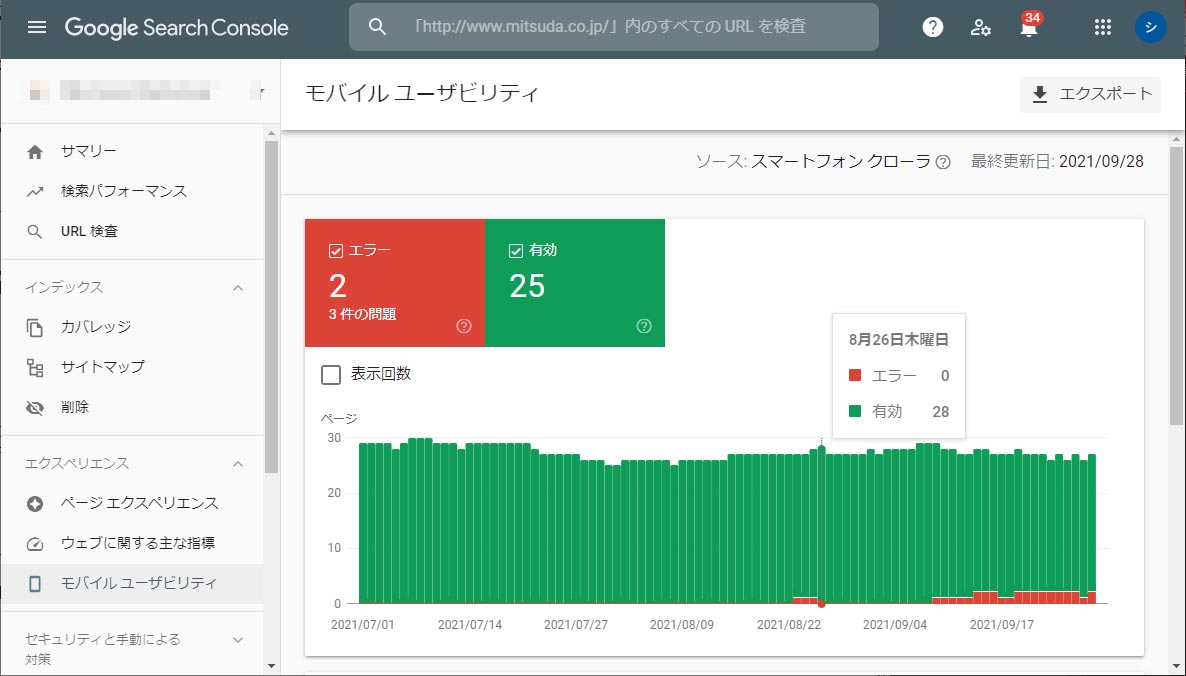 モバイル対応できているページか確認できる